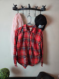 Adult Size Large Flannel -  Coral - Retired Grandma