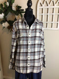 Gray bleached flannel.