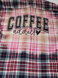 red & blue coffee addict flannel