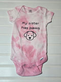 Baby bodysuit My sister has paws
