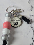 Beaded Keychain or Bag Charm - Talk to the Paw