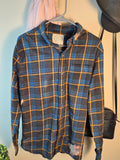 Adult Size Large Flannel -  Blue - Cat Mom coffee drinks
