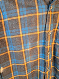 Adult Size Large Flannel -  Blue - Cat Mom coffee drinks