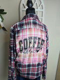 red & blue coffee addict flannel
