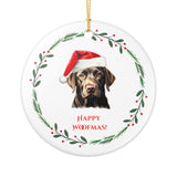 Labrador Retriever Ceramic Holiday Ornament