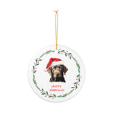 Labrador Retriever Ceramic Holiday Ornament