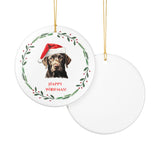 Labrador Retriever Ceramic Holiday Ornament