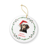 Labrador Retriever Ceramic Holiday Ornament