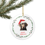 Labrador Retriever Ceramic Holiday Ornament