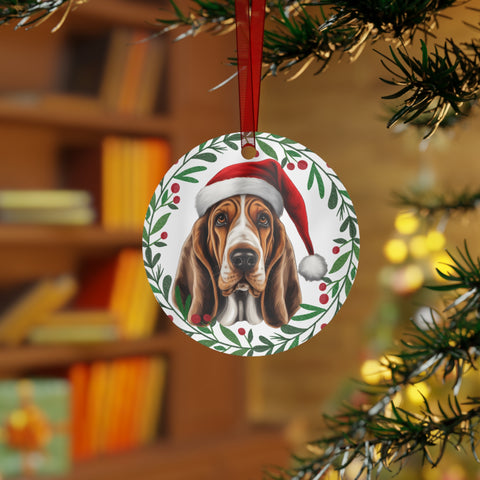 Bassett Hound Metal Ornament - 2 sided