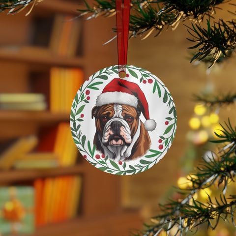 Bulldog Metal Ornament - 2 sided