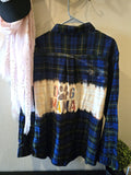 Blue and Green Bleached Flannel.  Dog Mama. Size XXL - The Red Robin Studio