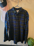 Blue and Green Bleached Flannel.  Dog Mama. Size XXL - The Red Robin Studio