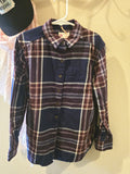 Girls Size 7 Blue & Purple Bleached Flannel Size 7 - The Red Robin Studio