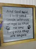Angel Pets Handpainted Wood Sign
