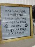 Angel Pets Handpainted Wood Sign