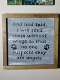 Angel Pets Handpainted Wood Sign