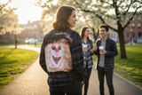 Black Bleached Flannel with Cute Pig. Size Small