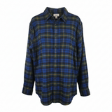 Blue and Green Bleached Flannel.  Dog Mama. Size XXL - The Red Robin Studio