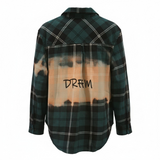 Girls Size 7 Green Bleached Flannel Size 7 - The Red Robin Studio