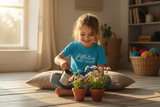 I am a wildflower.  Teal Youth Tee.