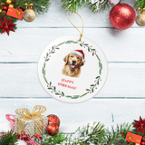 Golden Retriever Ceramic Holiday Ornament