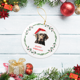Labrador Retriever Ceramic Holiday Ornament