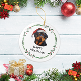 Rottweiler Ceramic Holiday Ornament