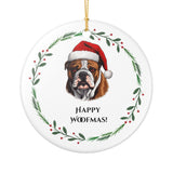Bulldog Ceramic Holiday Ornament