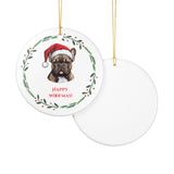 French Bulldog Ceramic Holiday Ornament