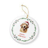 Golden Retriever Ceramic Holiday Ornament