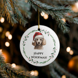 Poodle Ceramic Holiday Ornament