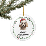 Poodle Ceramic Holiday Ornament