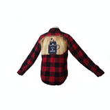 Bleached Upcycled Flannel.  Size XS.  Lets go camping