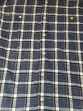 Blue Plaid Bleached Flannel.  Size Large.  Mama Bear.