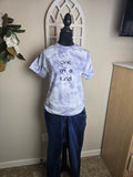 One of a Kind Tee.  Adult Small.  Blue Tie Dye.
