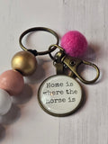 Beaded keychain - Home is Where the Horse is