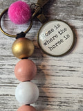 Beaded keychain - Home is Where the Horse is