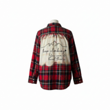 Red and Green Bleached Flannel.  Keep Climbing. You can do hard things.  Size 2X