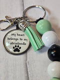 Beaded keychain - My heart belongs to my Labradoodle