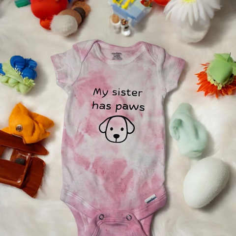 Baby bodysuit My sister has paws