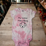 Baby bodysuit My sister has paws
