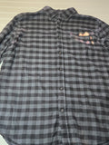Black and Gray Flannel.  Size Large.  Mama in Leopard Block Letters.
