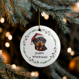 Rottweiler Ceramic Holiday Ornament
