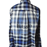 Adult Size Medium Blessed Flannel -  Blue