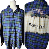 Adult Size X Large Inspired Flannel -  Blue & Green