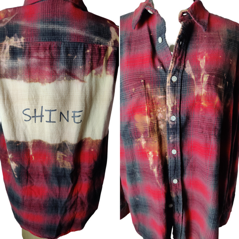 Adult Size Large Shine Flannel -  Red