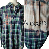 Adult Size Large Blessed Flannel -  Green