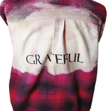Red and Black Grateful Upcycled Flannel Size Large
