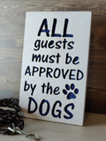 funny wood dogs sign